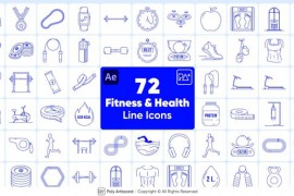 Fitness & Health Line Icons For After Effects 48592380
