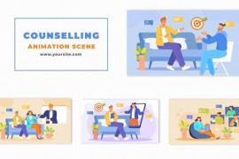 Cartoon Character Counselor Assistance Animation Scene 48801063