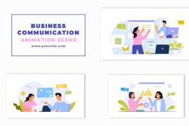Business communication Concept 2D Character Animation Scene 47251555