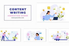 Content Writer 2D Flat Character Animation Scene 47352994