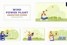 Wind Power Plant Technician Flat Character Animation Scene 49481888