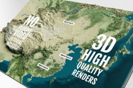 3D Physical Map - East Asia FCP 44641966