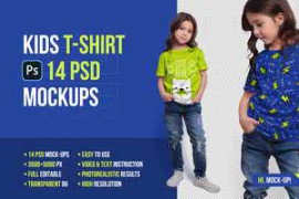 Free Download:Kids Girl T-Shirt PSD Mockups Vol1.2