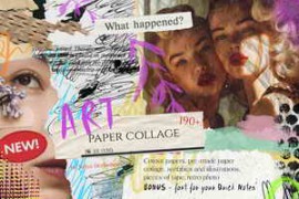 CreativeMarket – Art Paper Collage cutout abstract 92113953