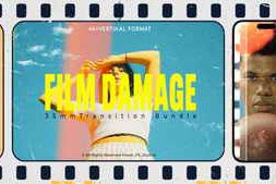 Free Download:Vintage 35mm Film Damage 4K Transition Bundle+Vertical DaVinci Resolve 63048997