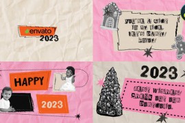 New Year And Christmas Torn Paper Slideshow for DaVinci Resolve 42487921