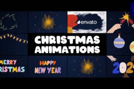 Christmas Decorations And Greetings Animations | Premiere Pro MOGRT 49596218