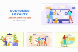 Customer Loyalty Concept Flat 2D Character Animation Scene 49459226