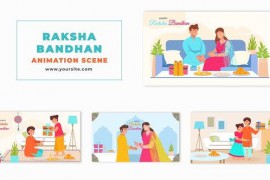 Raksha Bandhan Sibling Bonding Flat Character Animation Scene 47564928