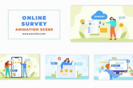 Flat Vector Online Survey Feedback Animation Scene 47865306