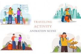 Holiday Vacation Travelling Animation Scene 43419949