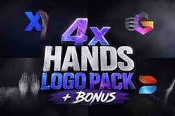 Free Download:4x Hands Logo Pack 64180249