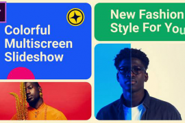 Colorful Split Screen Slideshow | Multiscreen Opener MOGRT for Premier Pro 49386261