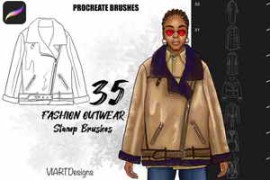 CreativeMarket – Fashion outwear stamps Procreate 5835230