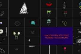 Halloween Scribble Horror Animations for DaVinci Resolve 48684308