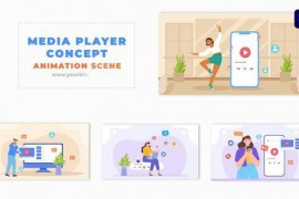 Flat Artwork Media Player Concept Animation Scene 49481619