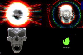 Glitch Skull Logo for Premiere Pro 44016483