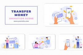 Vector Online Money Transfer Animation Scene 46438038