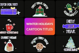 Winter Holidays Cartoon Titles | DaVinci Resolve 49553610