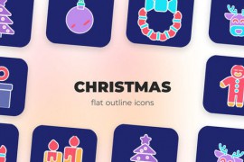 Christmas - Flat Outline Icons 45844199