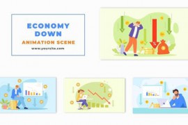 Stock Market Crash 2D Flat Vector Animation Scene 48802092