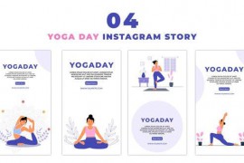 Woman Celebrates Yoga Day 2D Character Instagram Story 47441603