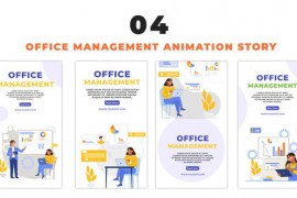 Corporate Office Management Flat Design Character Instagram Story 48658559