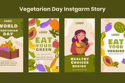 Free Download:Healthy Food & World Vegetarian Day Instagram Story Social Media Templates 64286943