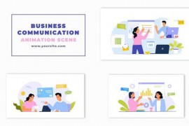 Business Communication Concept 2D Character Animation Scene 47353104