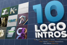 10 Cinematic 3D Logo Intros Pack 44613844