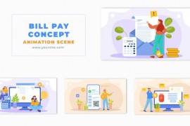 Online Bill Pay Concept Flat Design Animation Scene 49459398