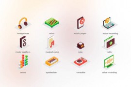 Music - Isometric Icons 43427712