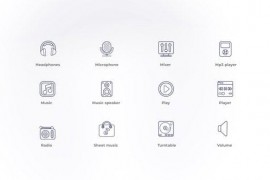 Music and Radiostation - Outline Icons 46804124