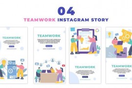 Eye Catching Teamwork Employees Flat Character Instagram Story 47441412