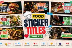 Free Download:Animated Food Sticker Titles Toolkit for After Effects 64573870
