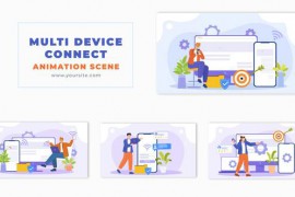 Wireless Laptop and Mobile Connection Technology 2D Vector Animation Scene 49456895