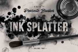 Free Download:Ink Splatter Volume II Procreate Brushes