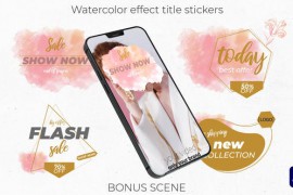 Watercolor effect title stickers, labels 46970205