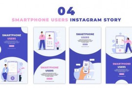 Smartphone Users 2D Character Instagram Story Template 47450300