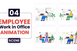 Employee Work in Office Illustration Animation 52736487