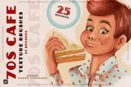 CreativeMarket – 70s Cafe Procreate Texture Brushes 5997668