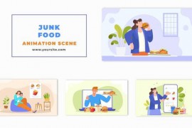 Fast Food Lover 2D Flat Vector Animation Scene 48802867