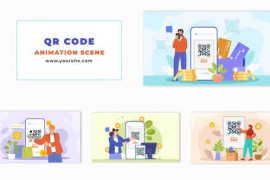 QR Code Payment 2D Vector Cartoon Animation Scene 48570971