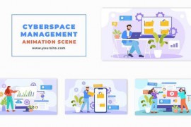 Cyberspace Management Concept Flat Vector Animation Scene 48802144