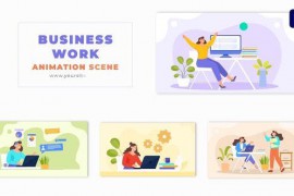 Busy Business Woman Professional Digital Cartoon Animation Scene 49481302