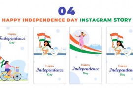 Creative Indian Independence Day Flat Characters Instagram Story 47440061