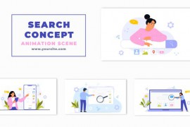 Web Search Concept Flat Character Animation Scene 47251429
