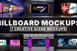 Free Download:Modern 3D Billboard Scene Kit – Metro & Exhibition Advertising Templates 58796892