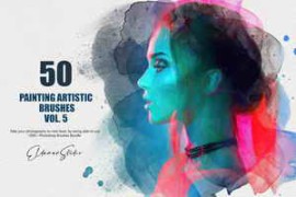 CreativeMarket – 50 Painting Artistic Brushes – Vol. 5 6259372