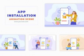 Step by Step App Installation Flat Character Animation 49456908